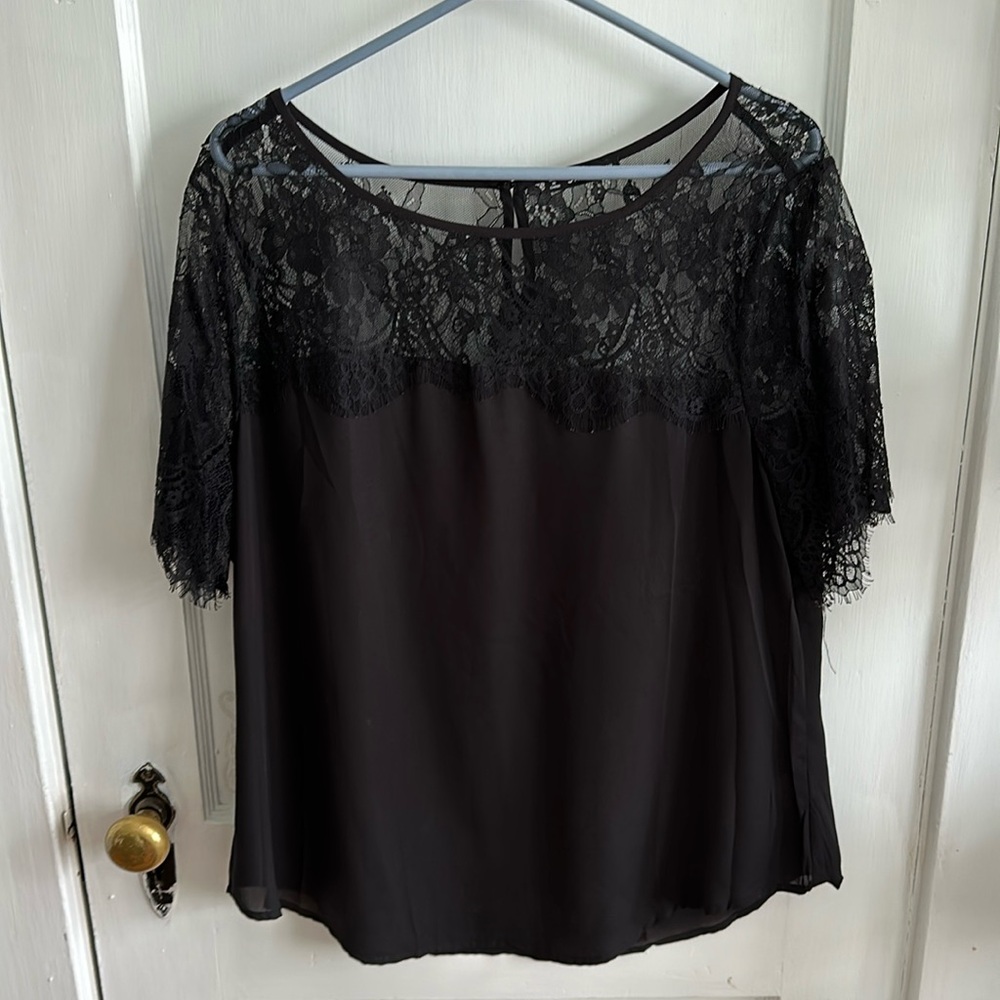 SHEIN Black Lace Top Blouse